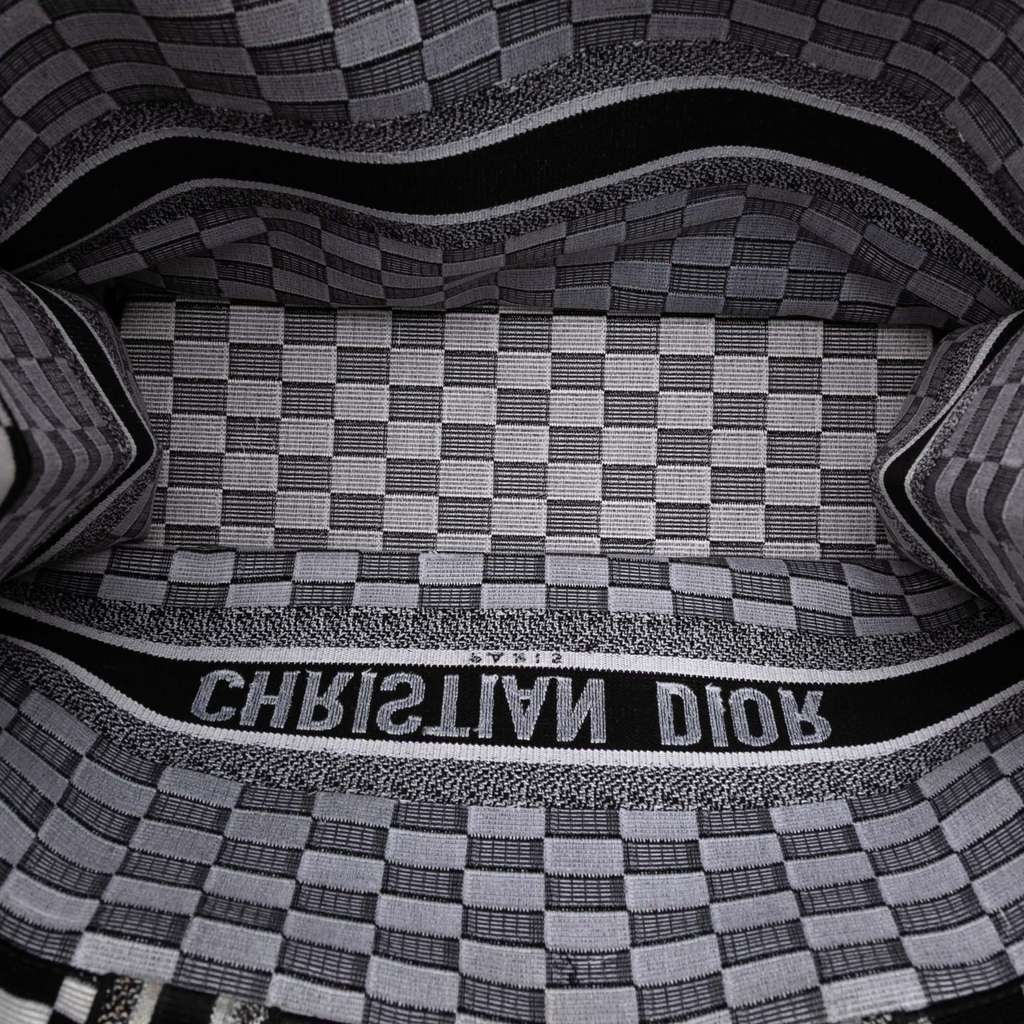 Dior Large Embroidered Canvas Checkered Book Tote - 4