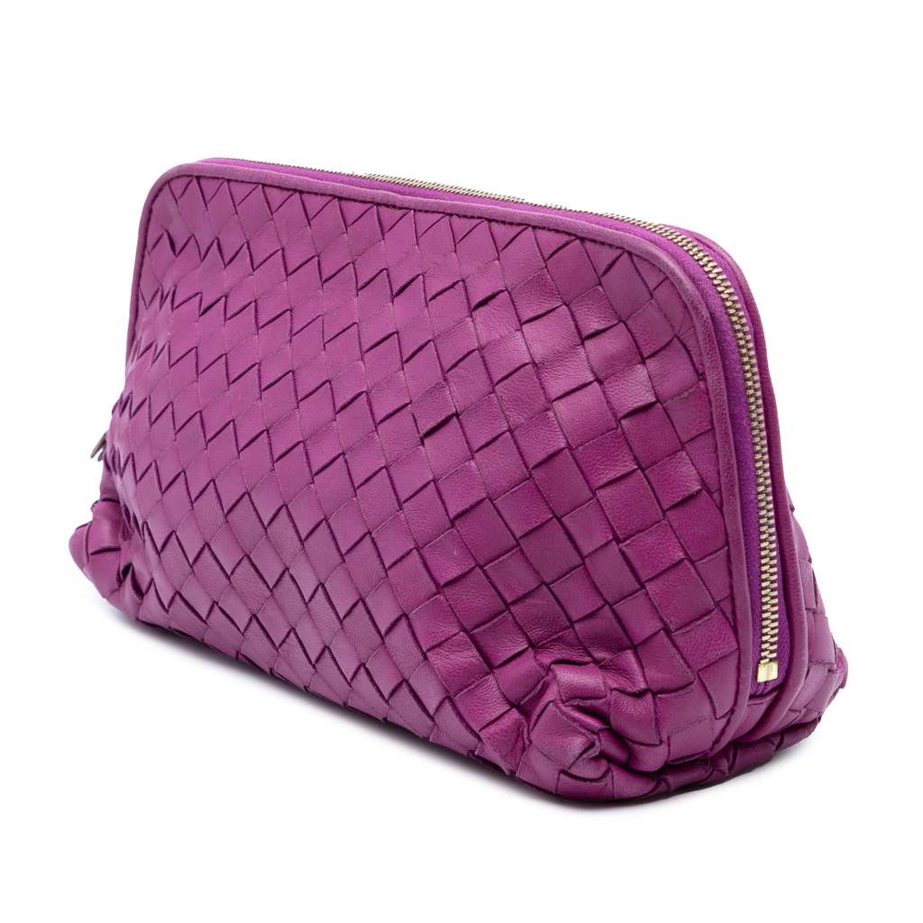 Bottega Veneta Nappa Intrecciato Cosmetic Pouch - Back view