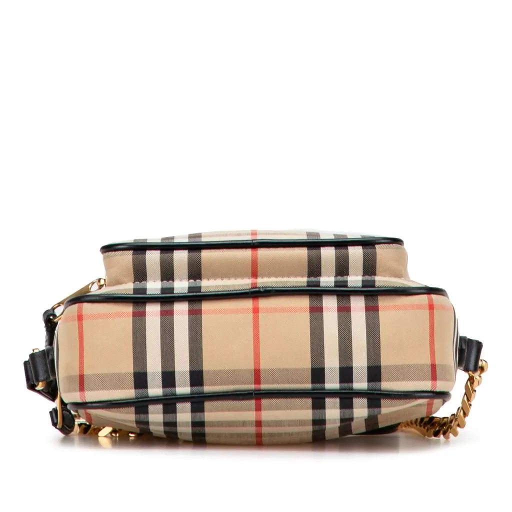 Burberry House Check Canvas Camera Bag Brown Canvas Very good - Inside View