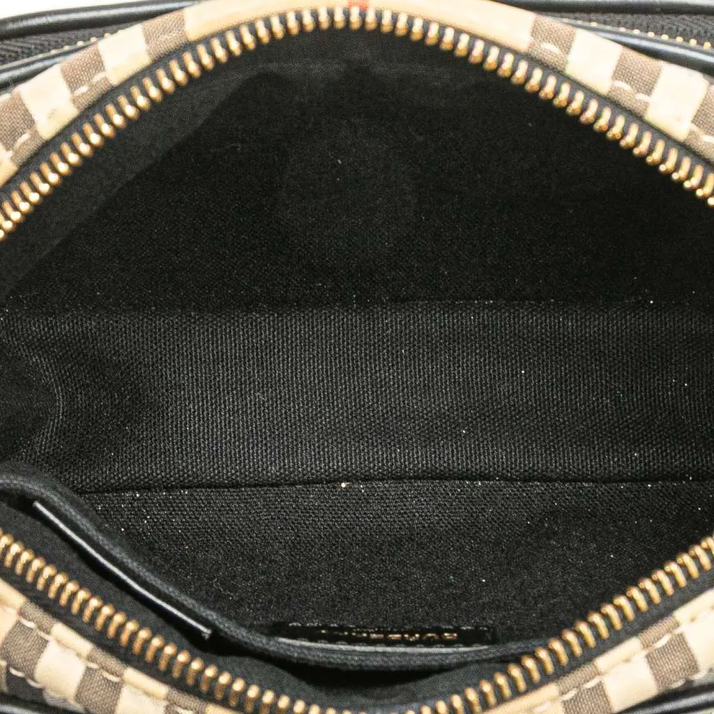 Burberry House Check Canvas Camera Bag Brown Canvas Very good - Model View