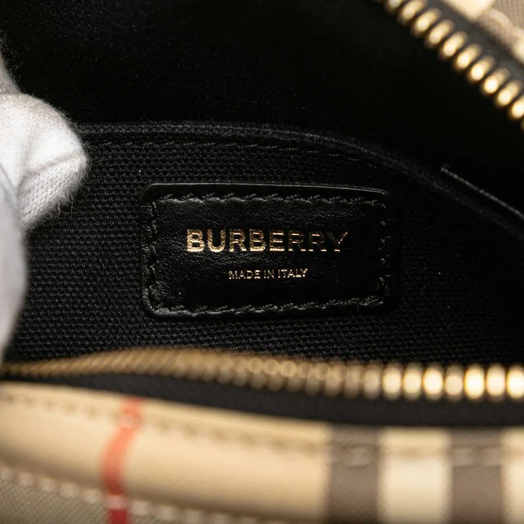 Burberry House Check Canvas Camera Bag Brown Canvas Very good - Box View