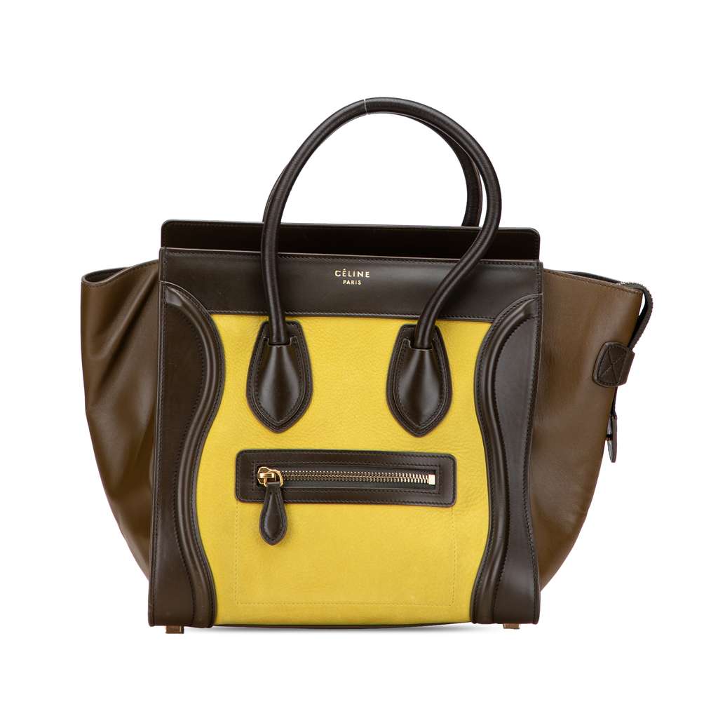 Celine Micro Tricolor Leather Luggage Tote