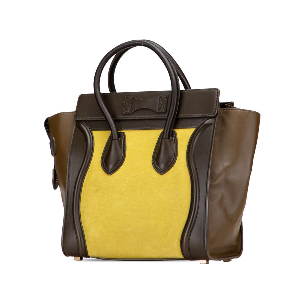 Celine Micro Tricolor Leather Luggage Tote - Back view