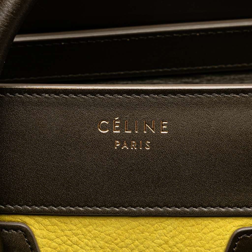 Celine Micro Tricolor Leather Luggage Tote - Side view