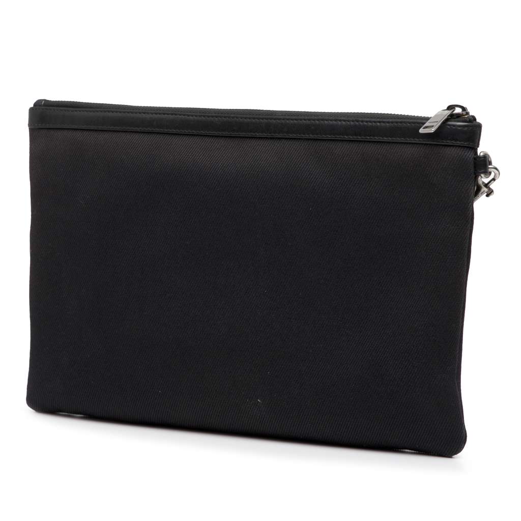 Saint Laurent Canvas Rive Gauche Clutch - Back view