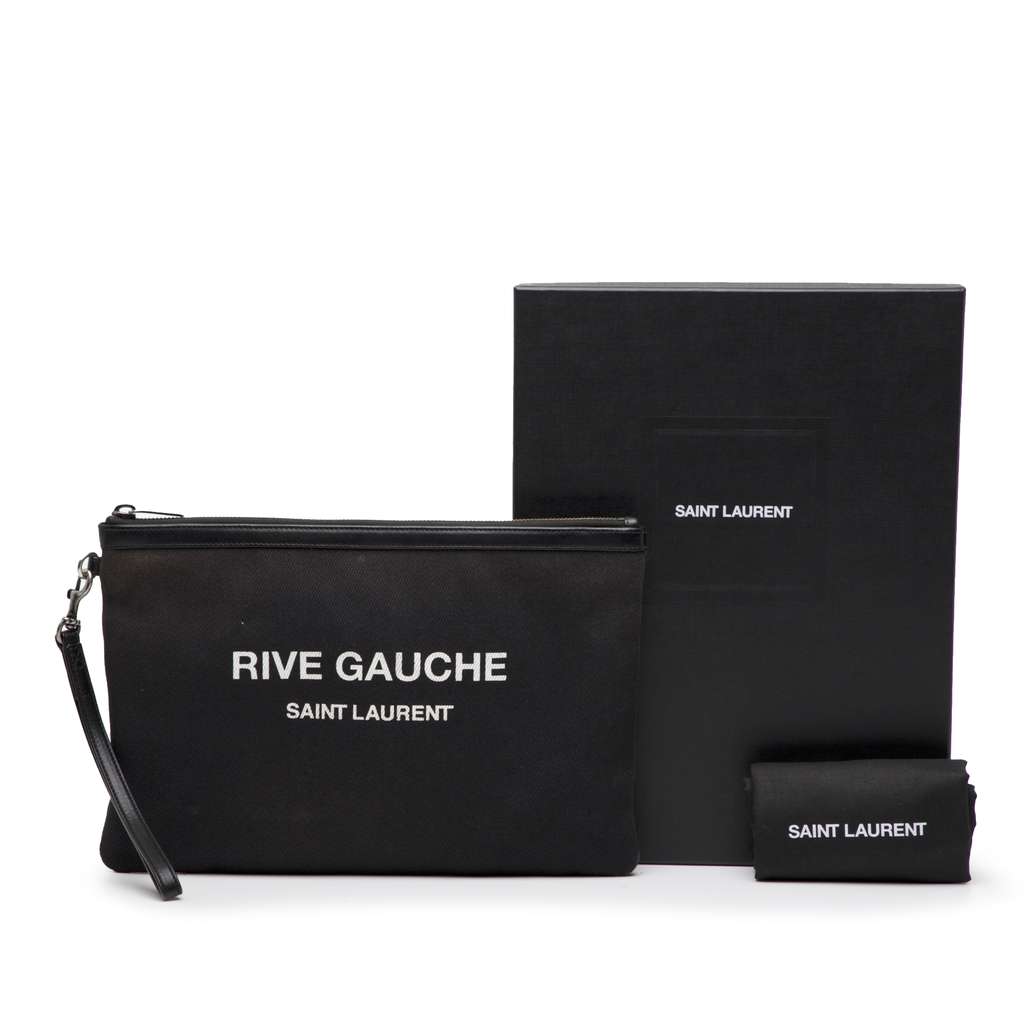 Saint Laurent Canvas Rive Gauche Clutch - Image 10