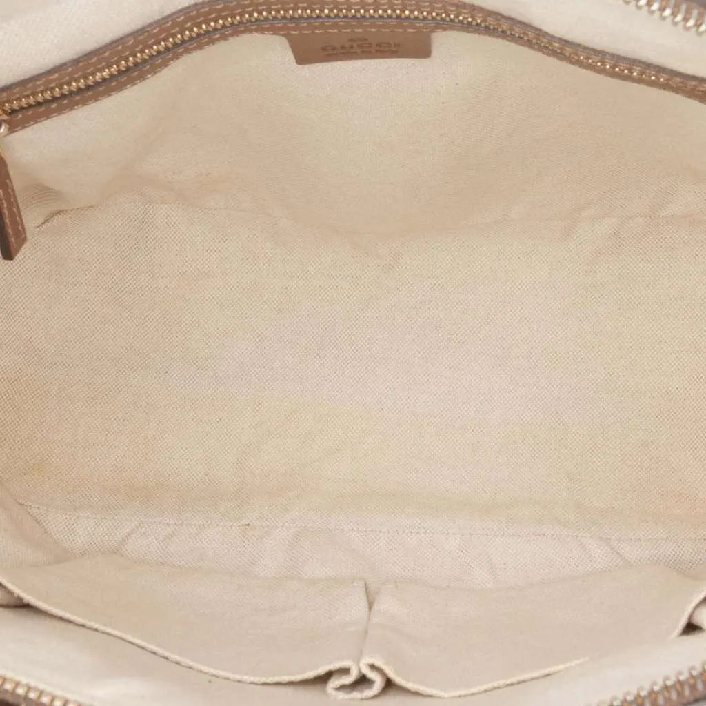 Gucci Small Microguccissima Nice Dome Satchel Brown Leather Good - Model View