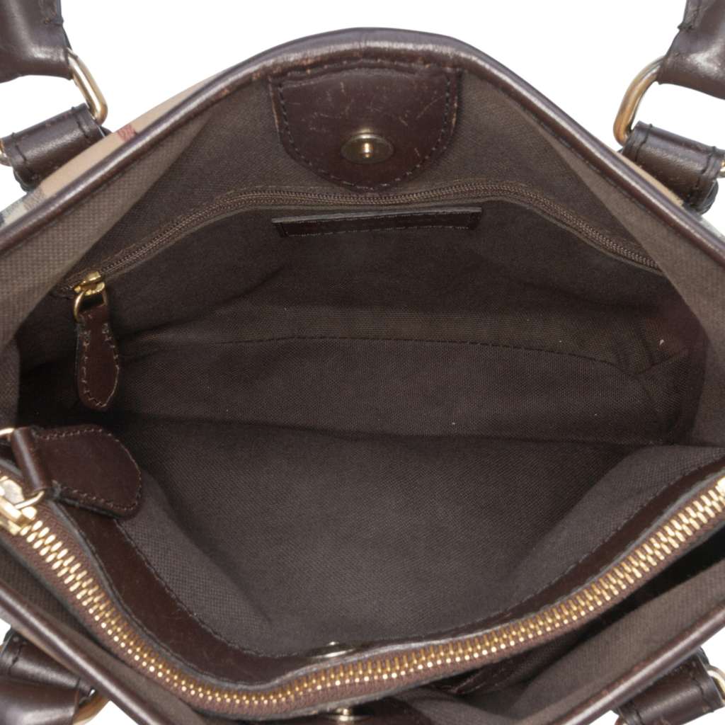 Burberry Small Haymarket Check Coated Canvas Northfield Satchel - 4