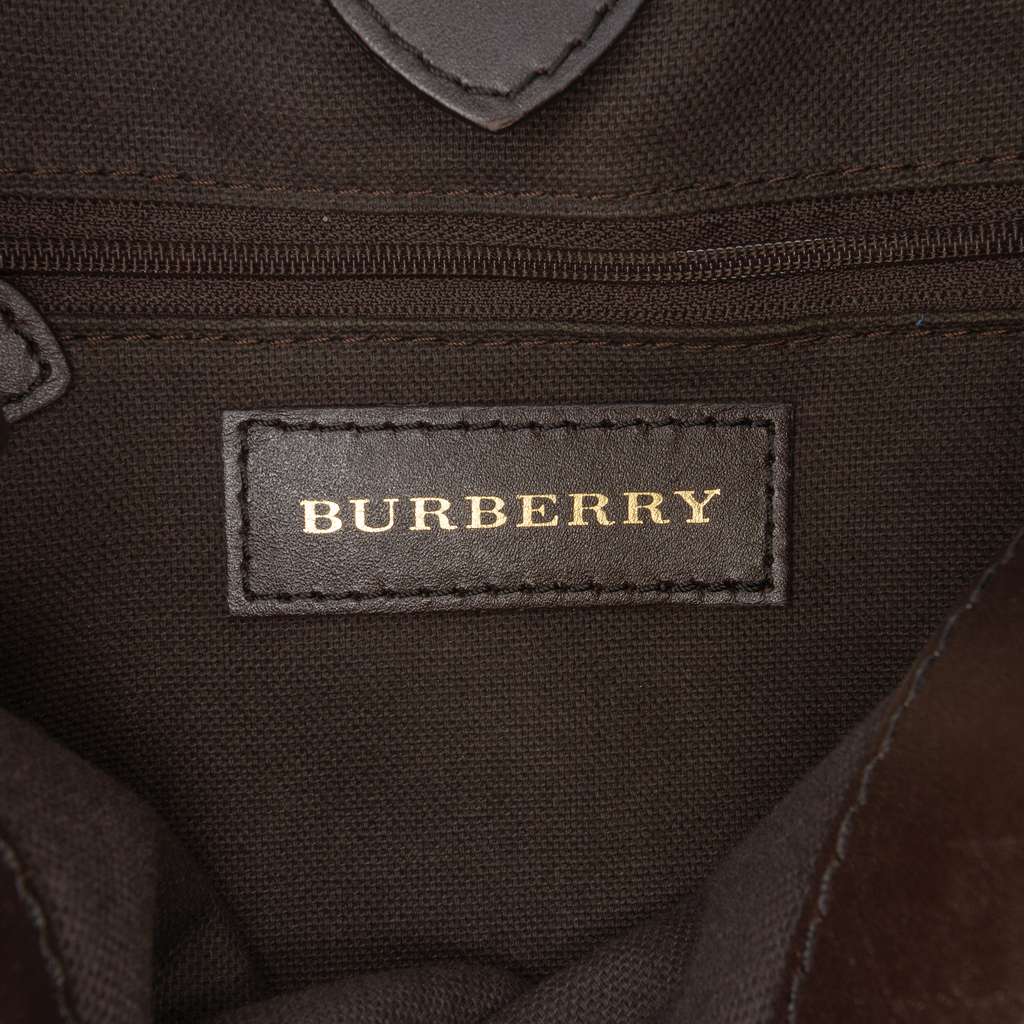 Burberry Small Haymarket Check Coated Canvas Northfield Satchel - 5