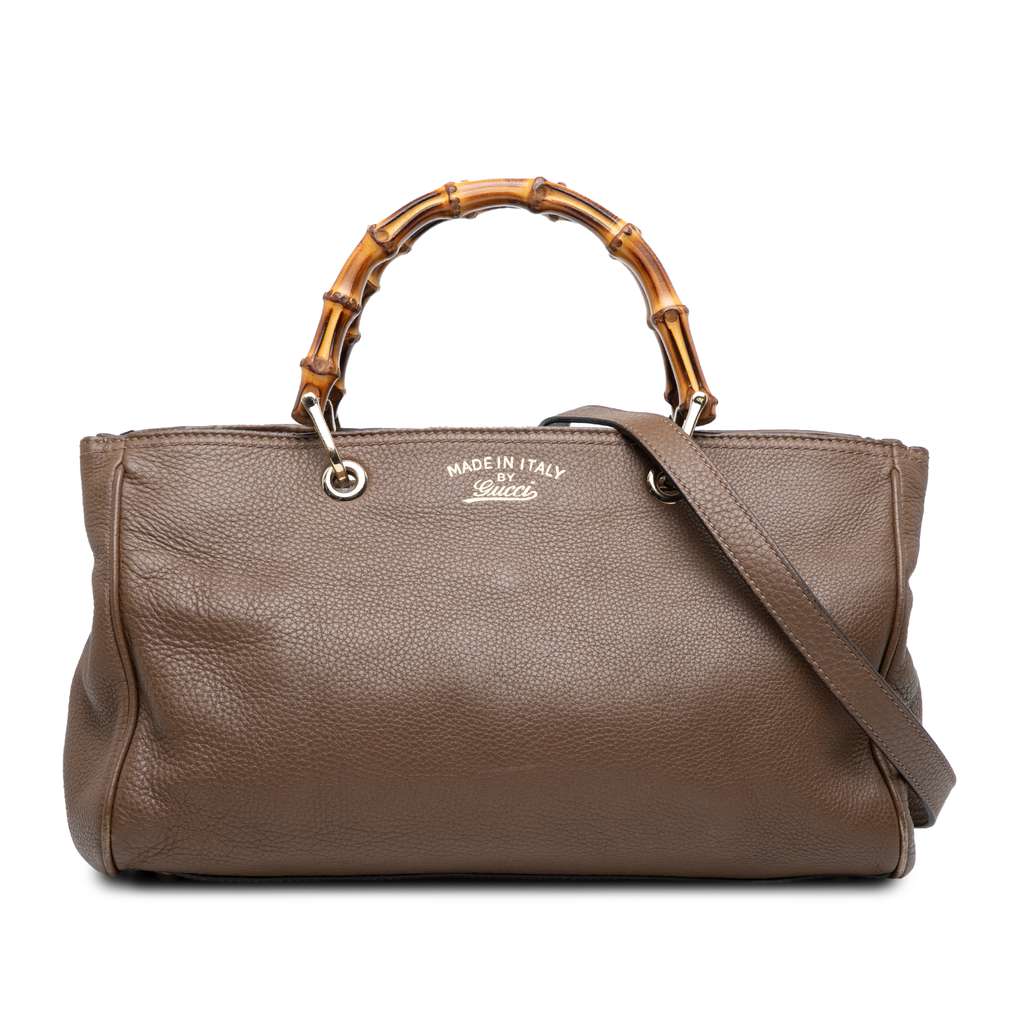 Gucci Medium Calfskin Bamboo Shopper Satchel
