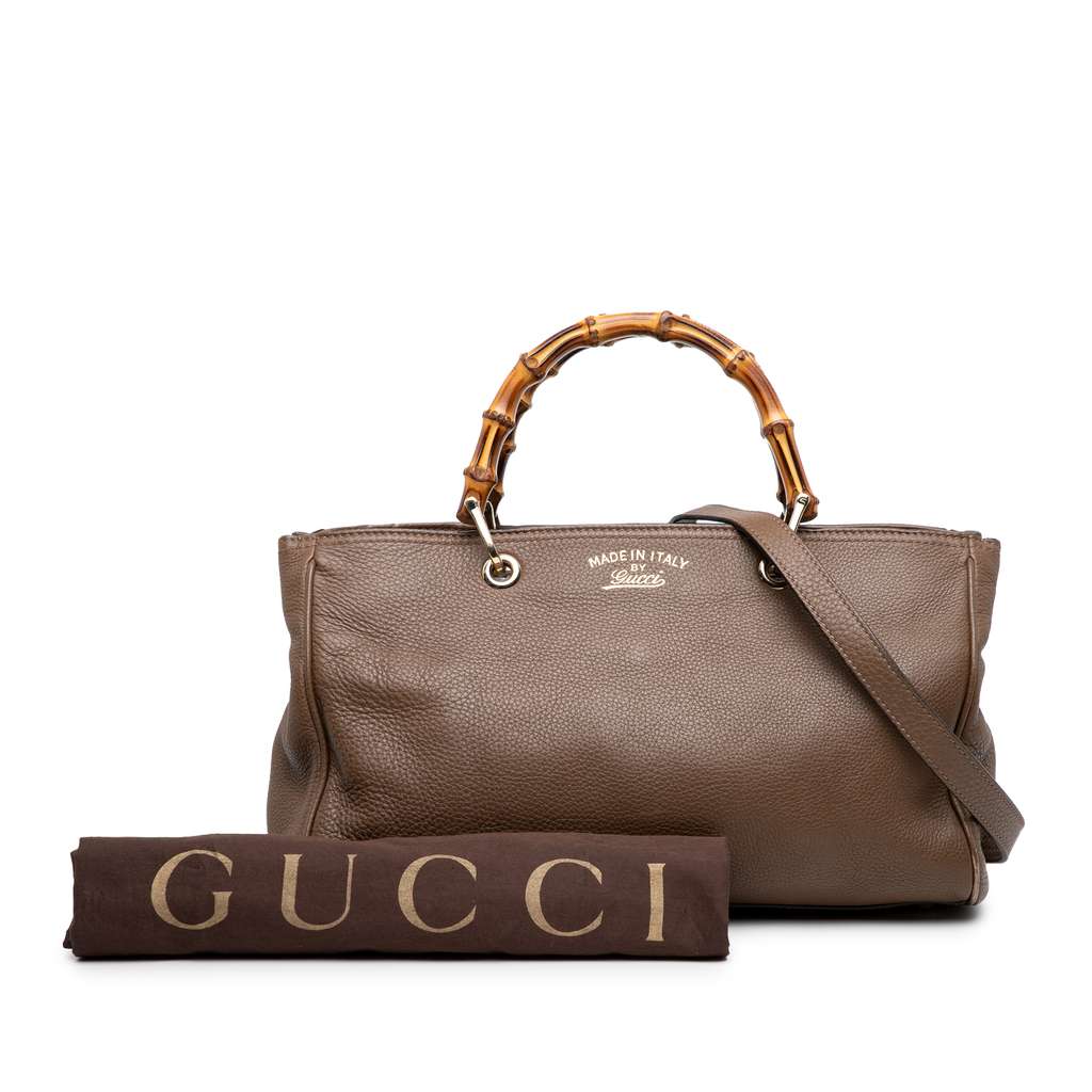 Gucci Medium Calfskin Bamboo Shopper Satchel - Image 10