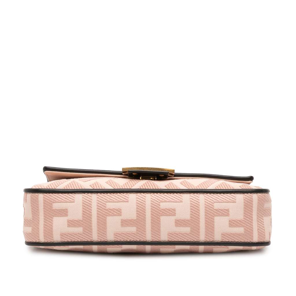 Fendi Zucca Embroidered Canvas Baguette Satchel - Image 6
