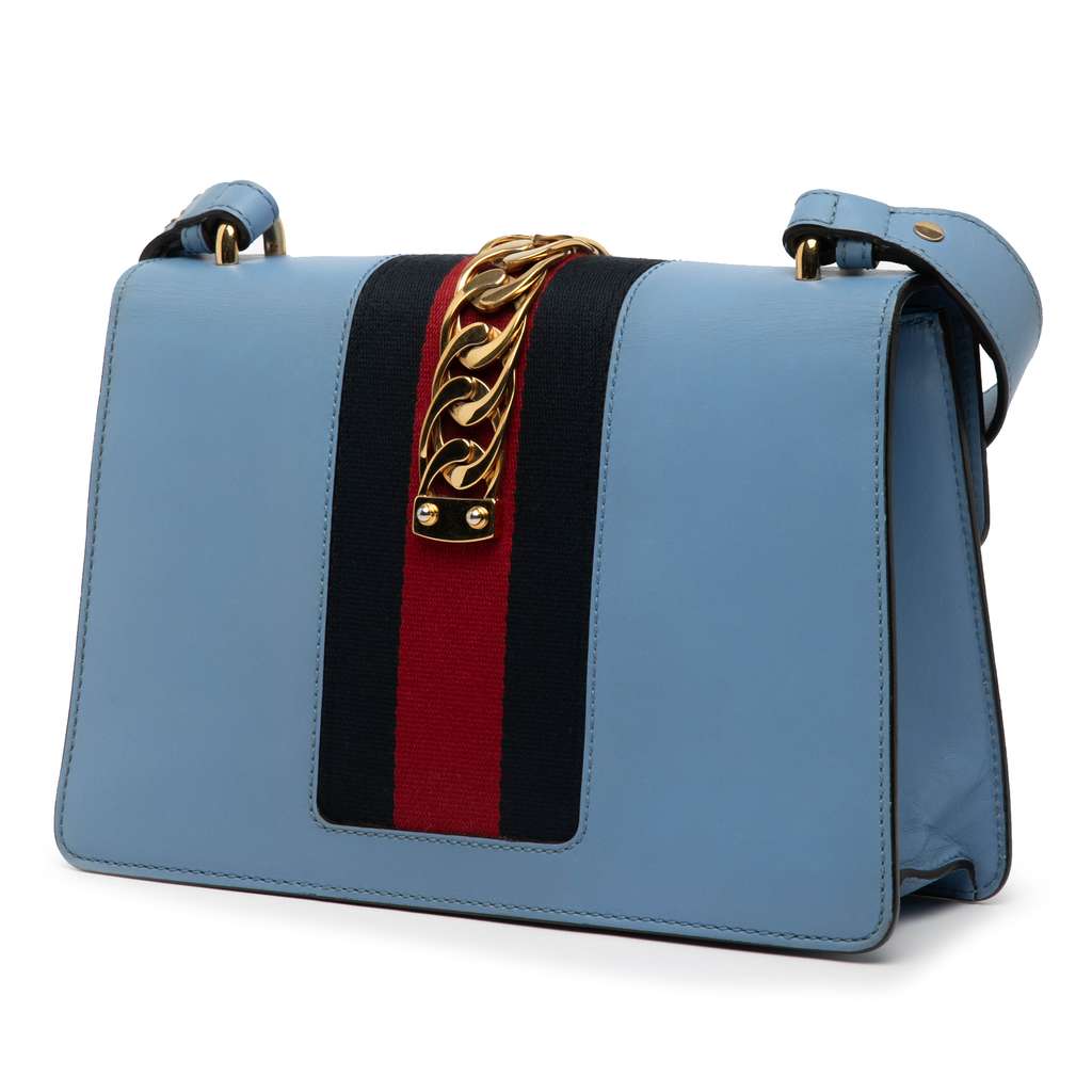 Gucci Small Leather Sylvie Web Satchel - Back view