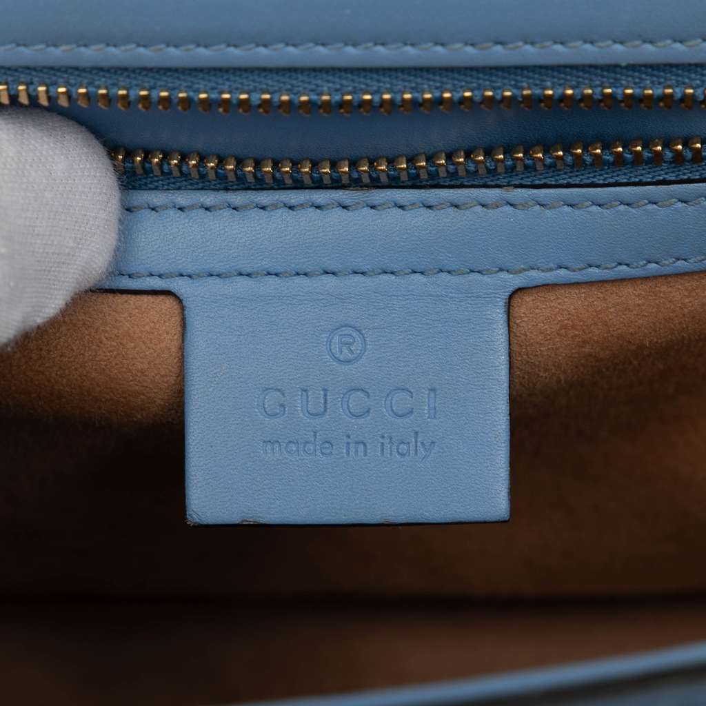 Gucci Small Leather Sylvie Web Satchel - Side view