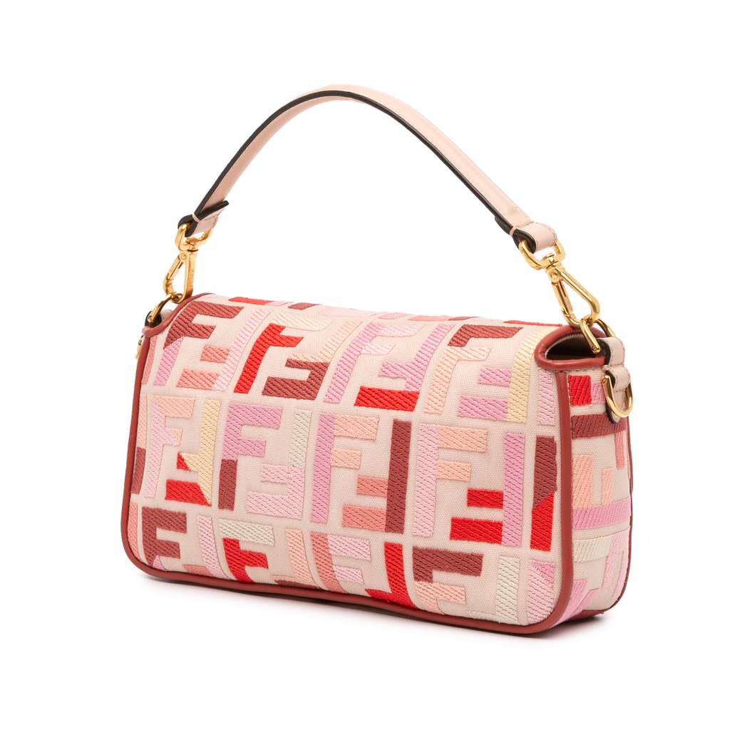 Fendi Zucca Embroidered Canvas Baguette Satchel - 2