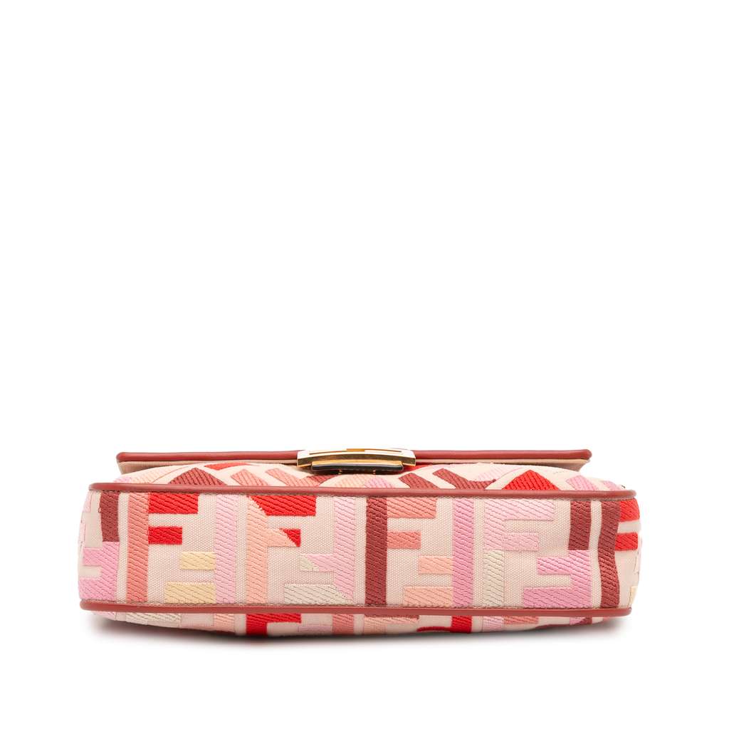 Fendi Zucca Embroidered Canvas Baguette Satchel - 3
