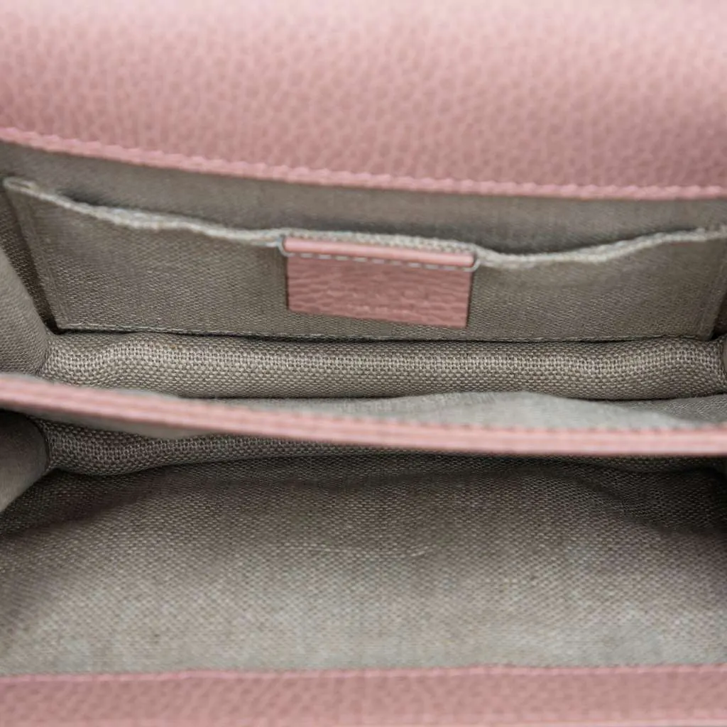 Gucci Small Dollar Calfskin Interlocking G Crossbody Pink Leather Very good - Model View