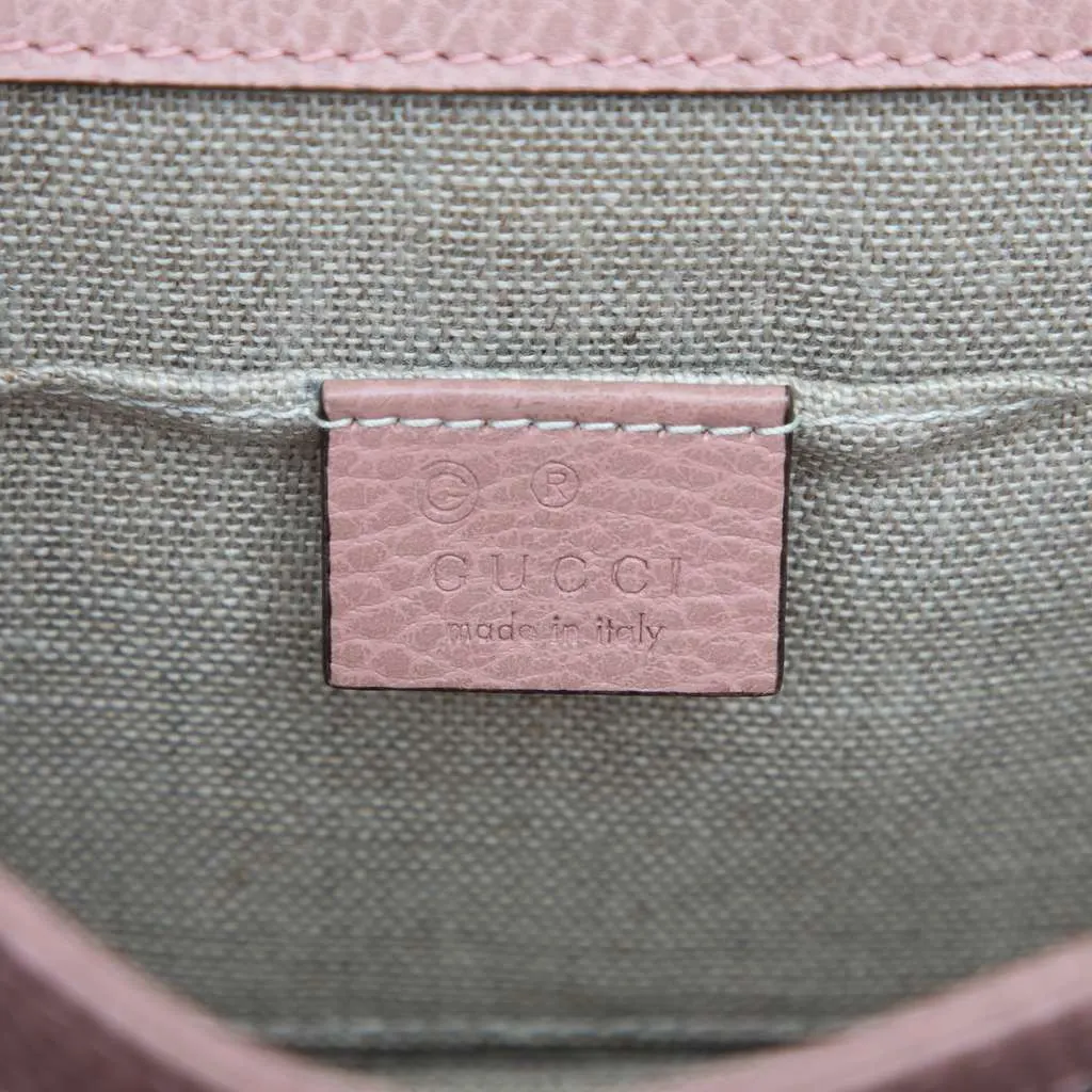 Gucci Small Dollar Calfskin Interlocking G Crossbody Pink Leather Very good - Box View