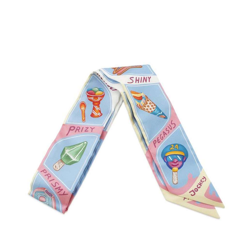 Hermès Funny Ice Cream Silk Twilly Scarf