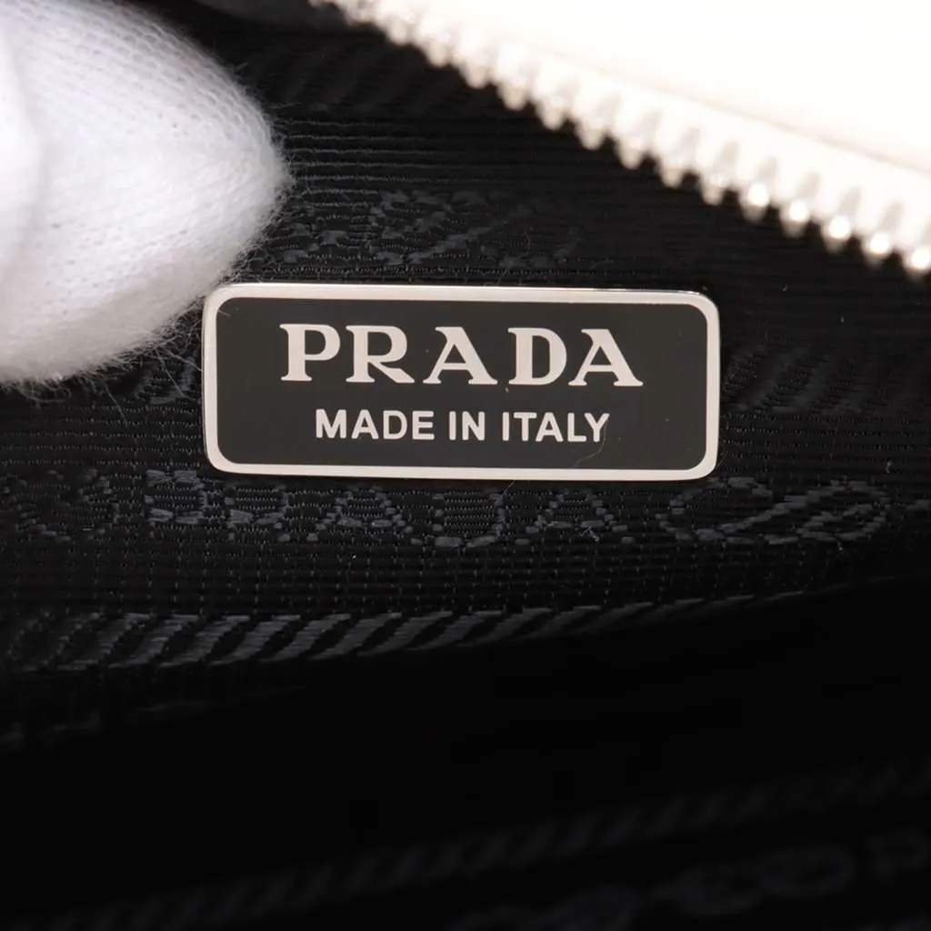 Prada Grace Lux Triangle Crossbody White Leather Good - Model View