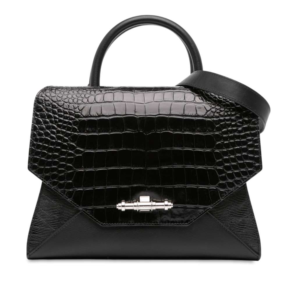 Givenchy Croc Embossed Calfskin Obsedia Satchel
