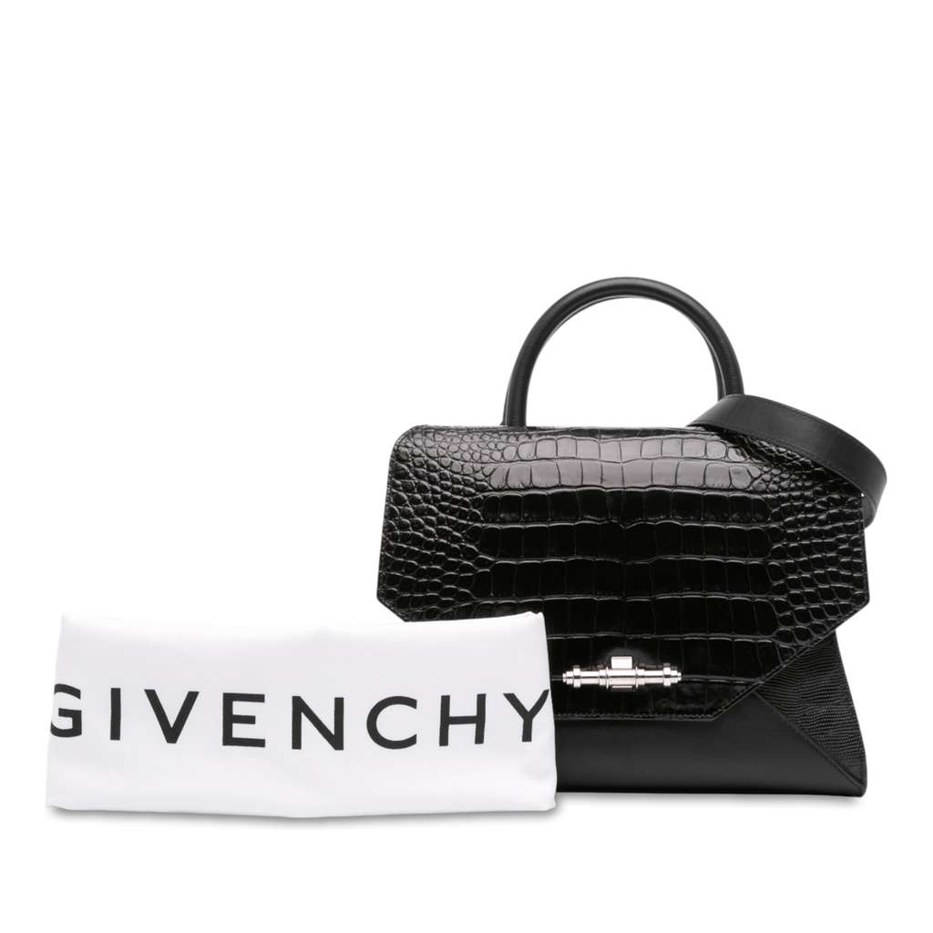 Givenchy Croc Embossed Calfskin Obsedia Satchel - Image 15