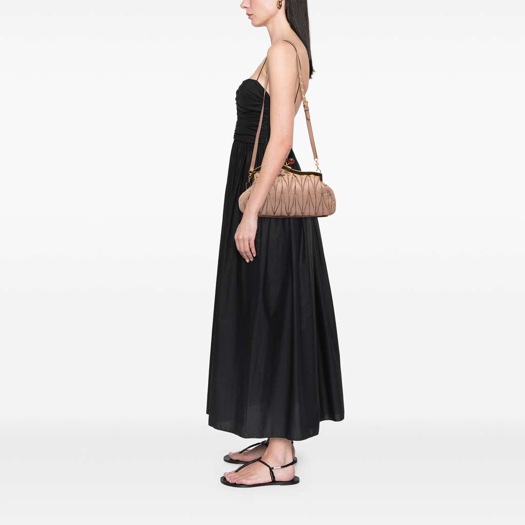 Miu Miu Matelasse Nappa Kiss Lock Clutch on Strap - Image 12