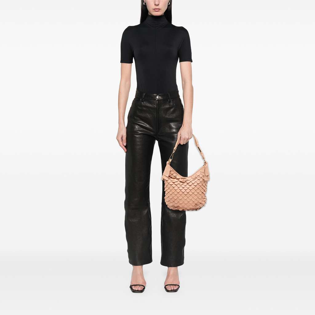 Saint Laurent Leather St Tropez Fish Scale Hobo - Image 13