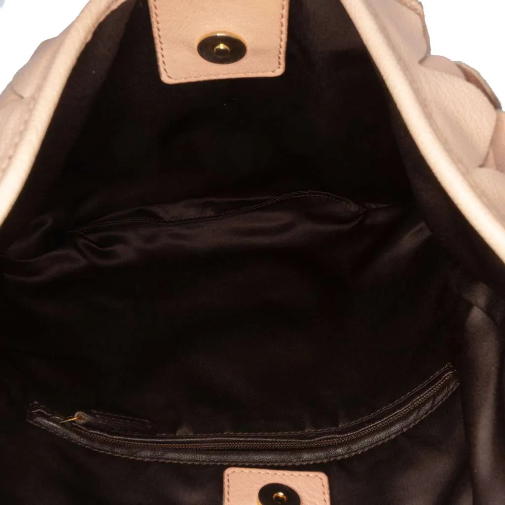 Saint Laurent Leather St Tropez Fish Scale Hobo Pink Leather Good - Model View