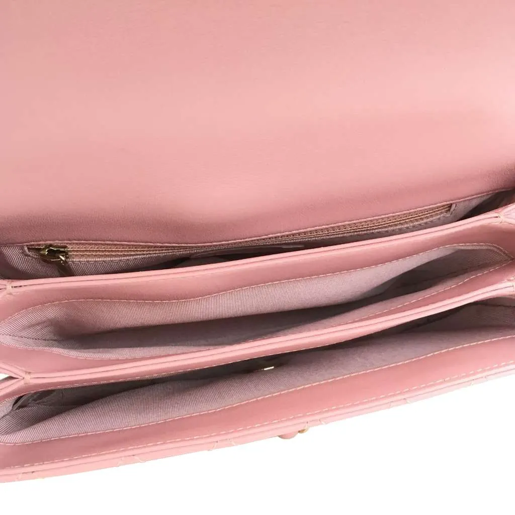 Chanel Small Lambskin Citizen Chic Flap Pink Leather Good - Model View