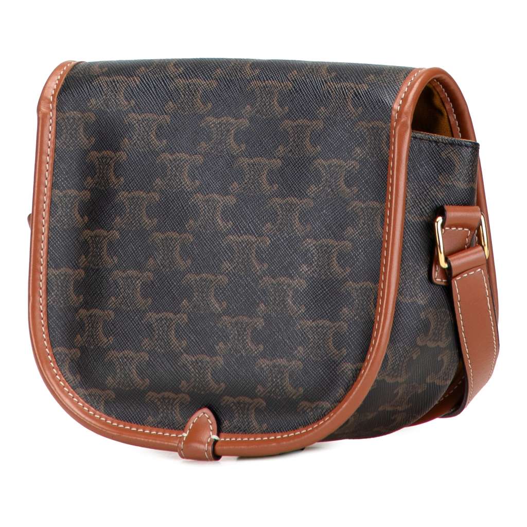 Celine Medium Triomphe Coated Canvas Folco Crossbody - Back view