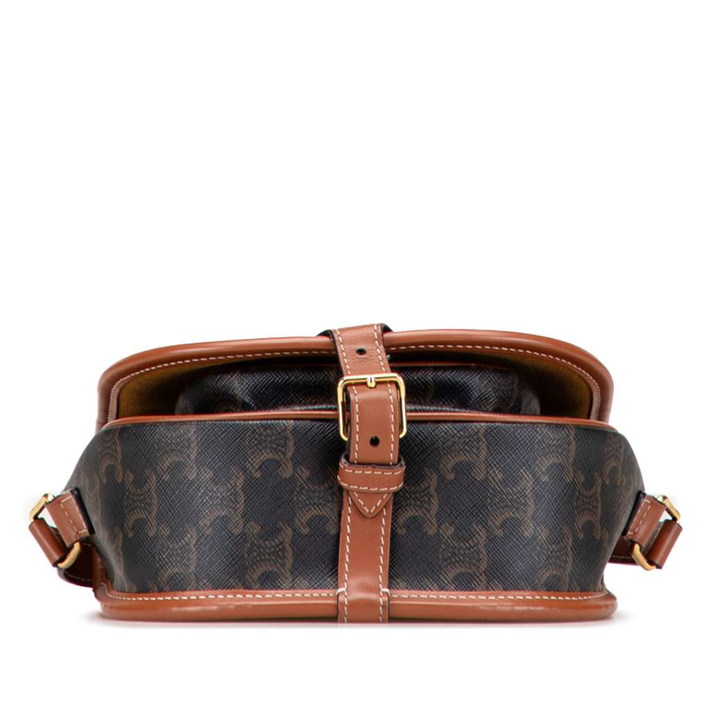Celine Medium Triomphe Coated Canvas Folco Crossbody - Image 6