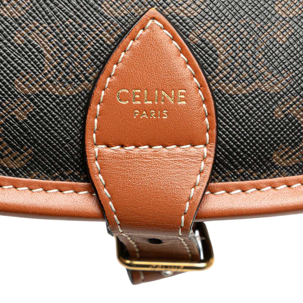 Celine Medium Triomphe Coated Canvas Folco Crossbody - Detail 2