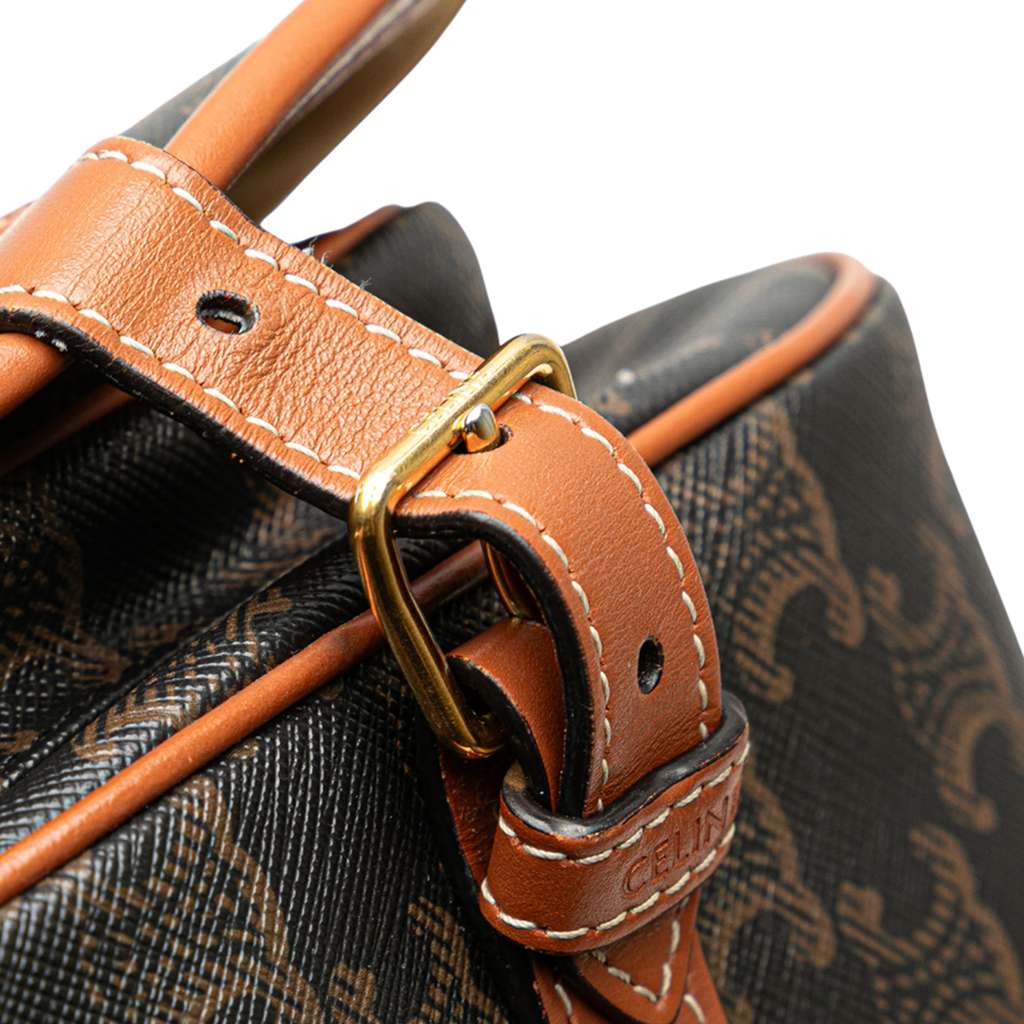 Celine Medium Triomphe Coated Canvas Folco Crossbody - Image 10