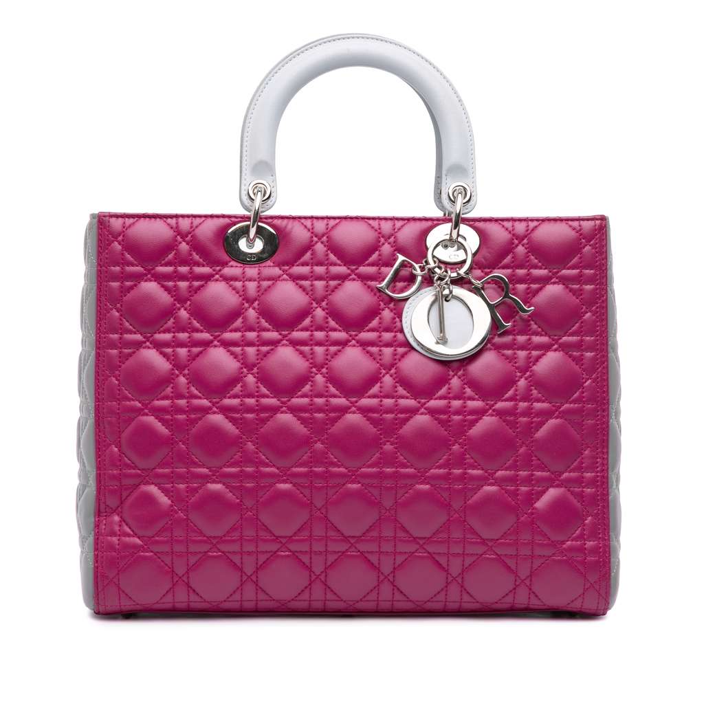Dior Large Bicolor Lambskin Cannage Lady Dior