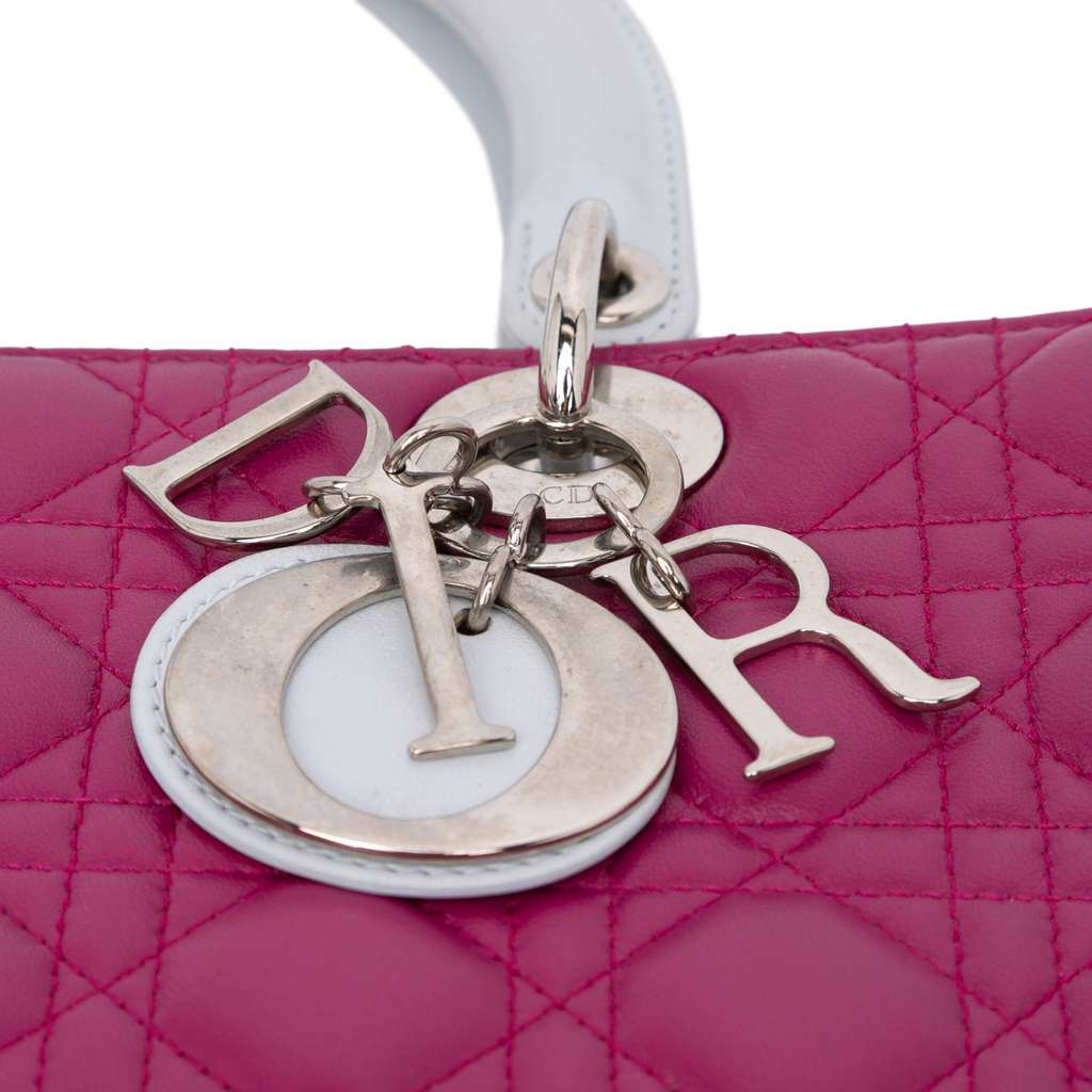 Dior Large Bicolor Lambskin Cannage Lady Dior - Detail 2