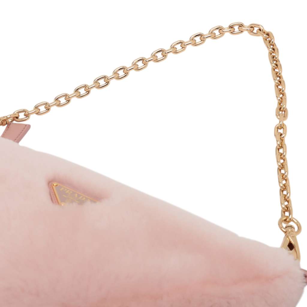 Prada Mini Shearling Triangle Satchel - Detail 1