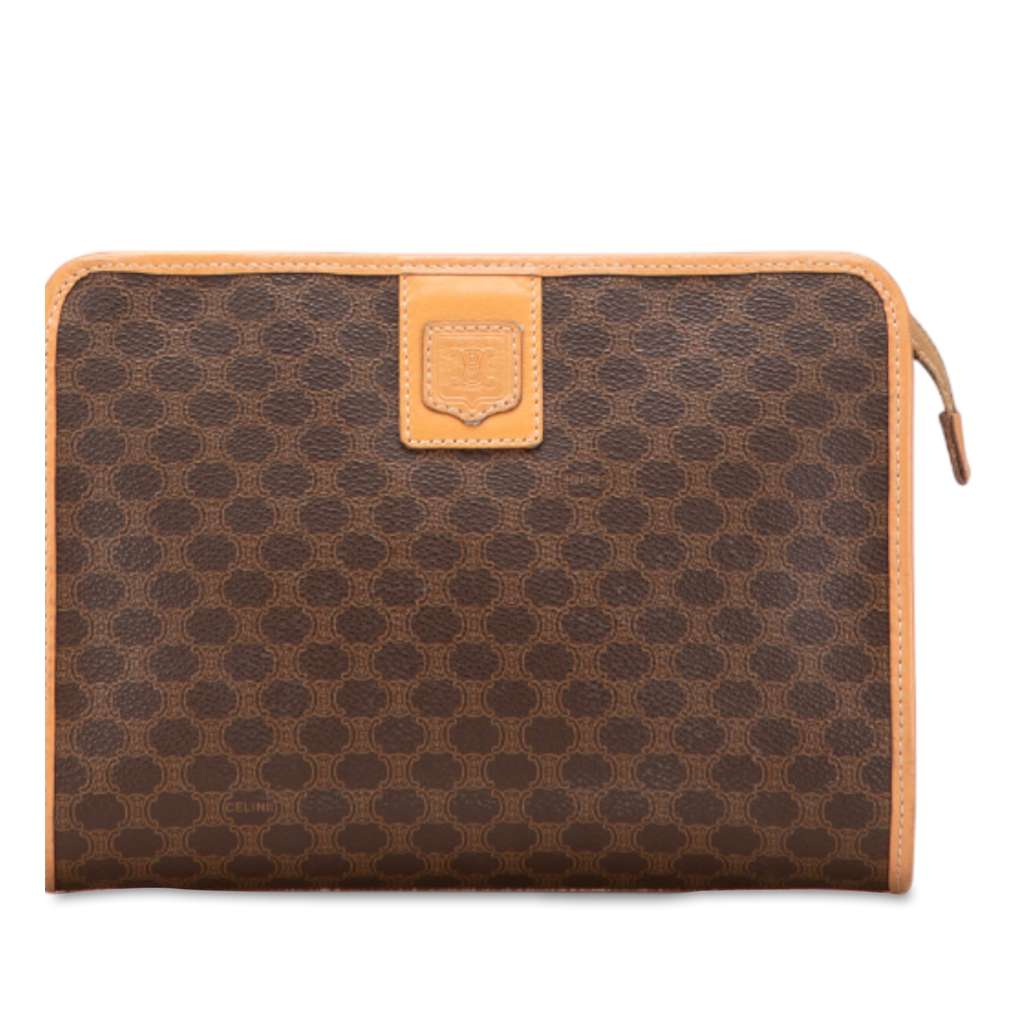 Celine Macadam Coated Canvas Clutch