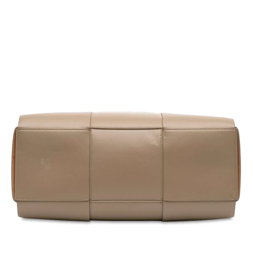 Bottega Veneta Calfskin Maxi Intrecciato Arco Briefcase Brown Leather Good - Inside View