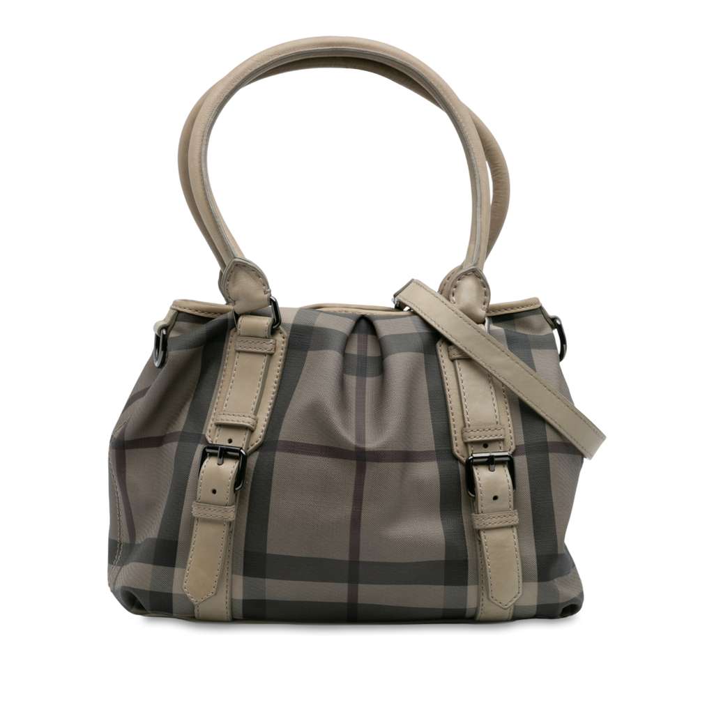 Burberry Smoke Check Coated Canvas Northfield Satchel