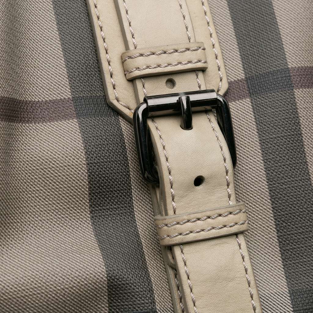 Burberry Smoke Check Coated Canvas Northfield Satchel - Image 10