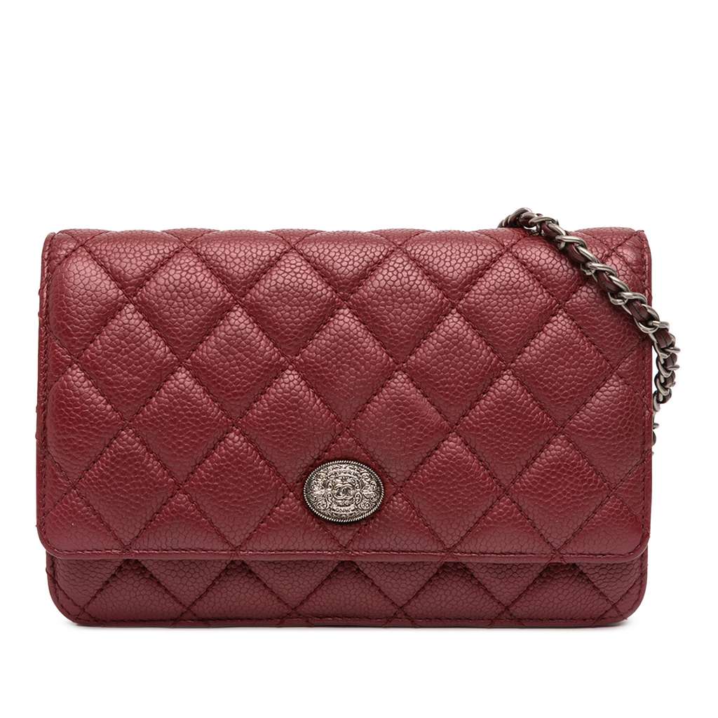Chanel CC Quilted Caviar Wallet on Chain