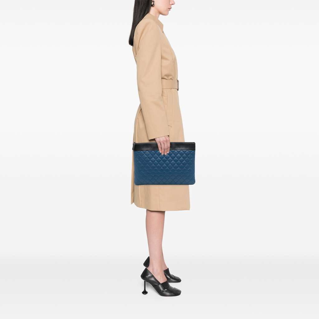 Chanel Large Bicolor Sheepskin Mademoiselle Zip Clutch - Image 13