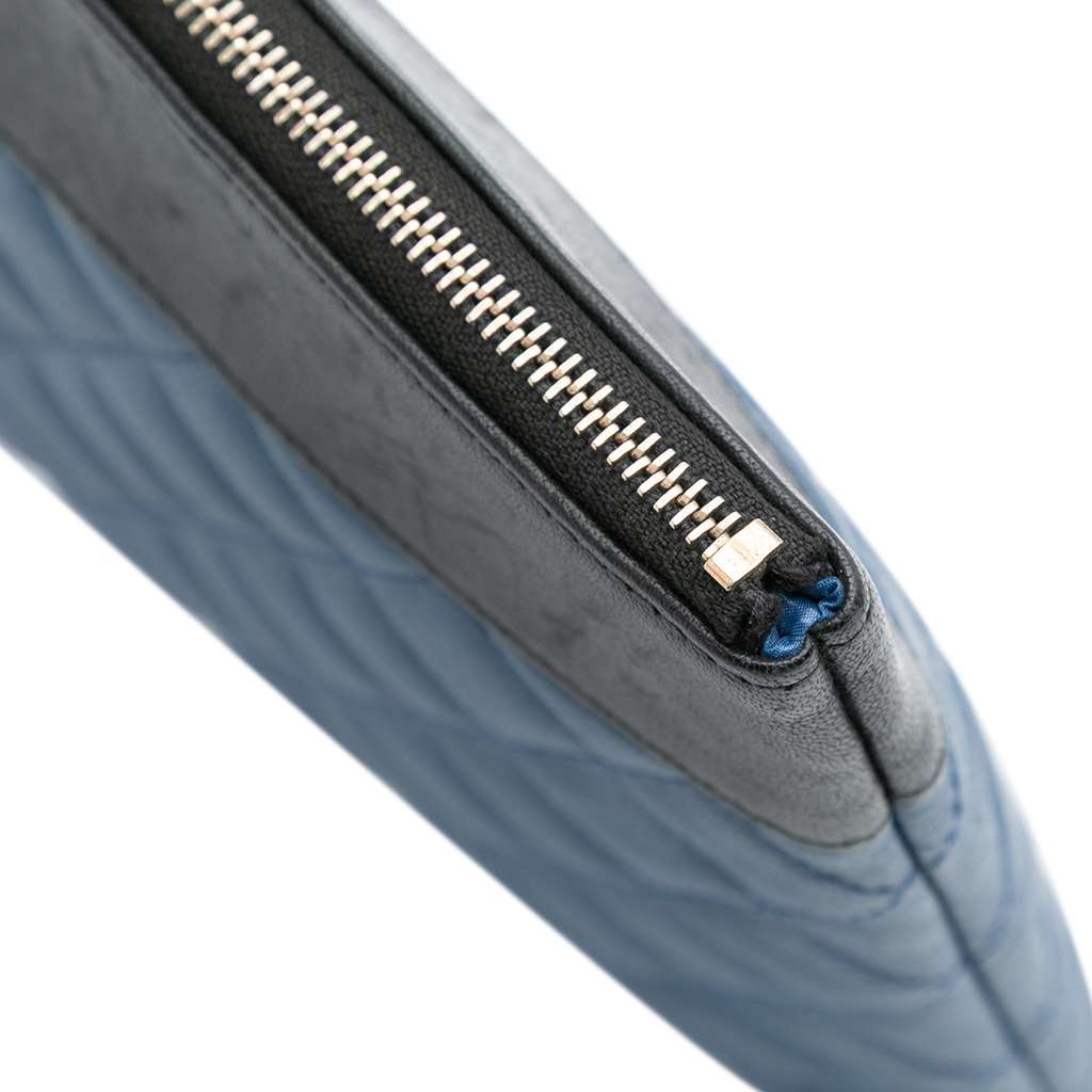 Chanel Large Bicolor Sheepskin Mademoiselle Zip Clutch - Image 10