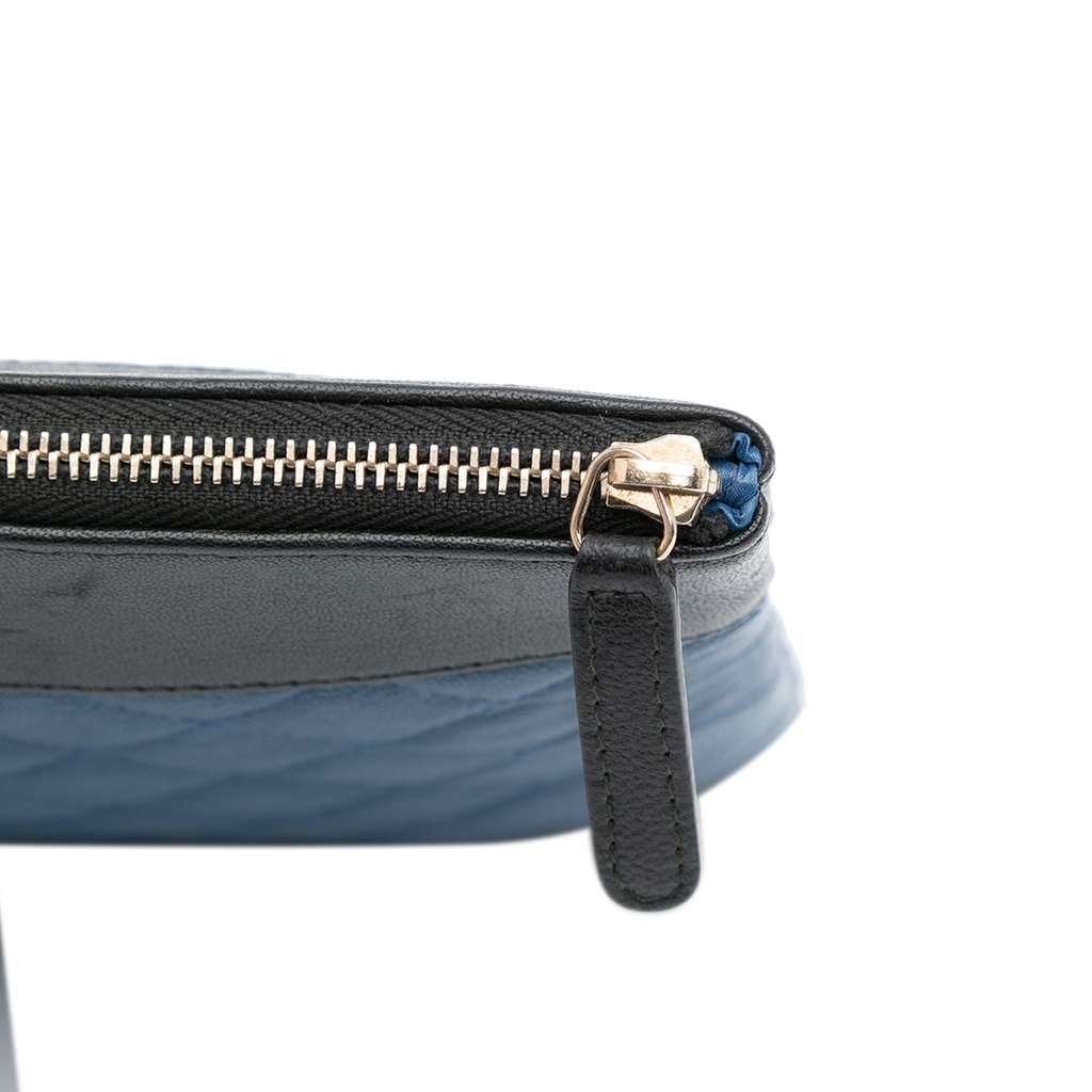 Chanel Large Bicolor Sheepskin Mademoiselle Zip Clutch - Image 12