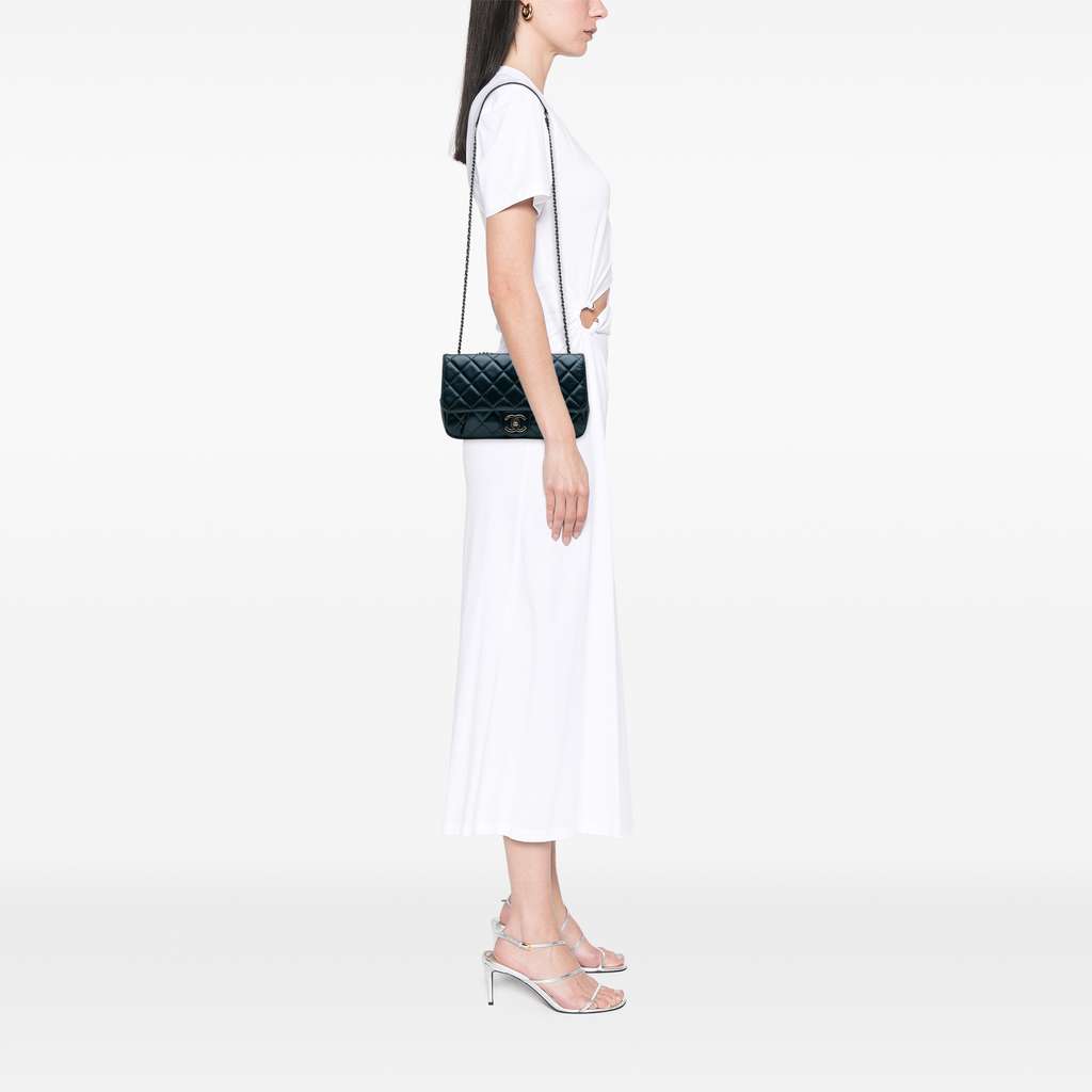 Chanel Medium Quilted Glazed Calfskin Coco Pleats Flap - Image 13