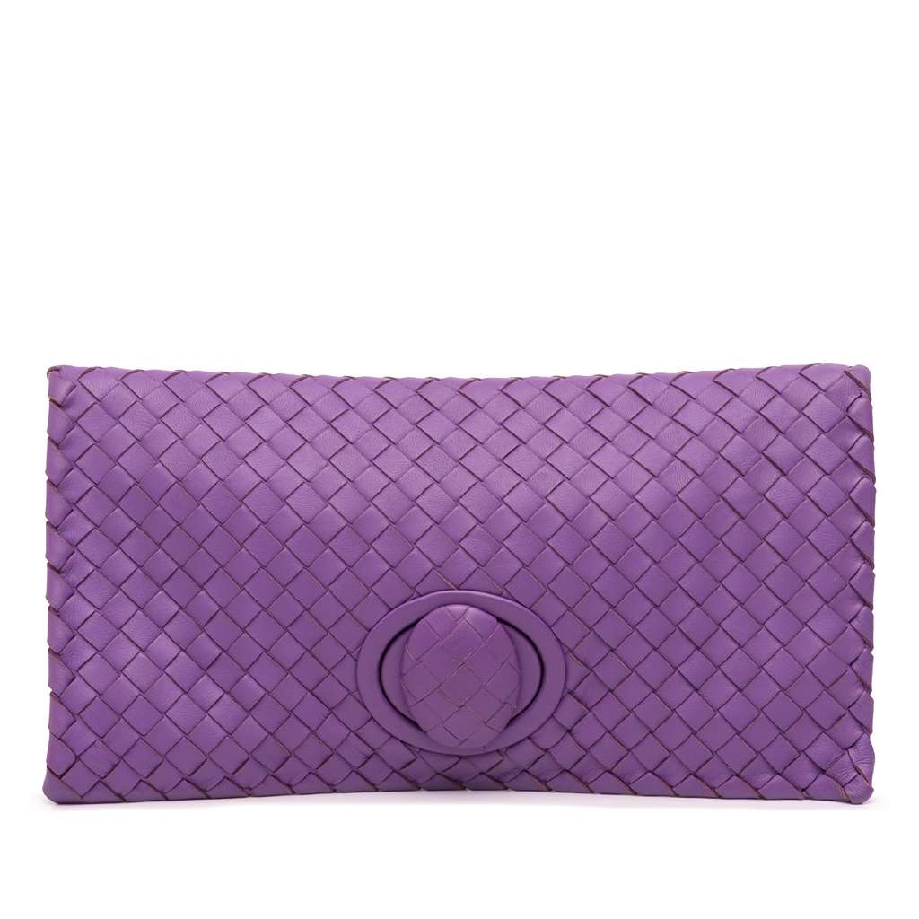 Bottega Veneta Nappa Intrecciato Turn Lock Clutch