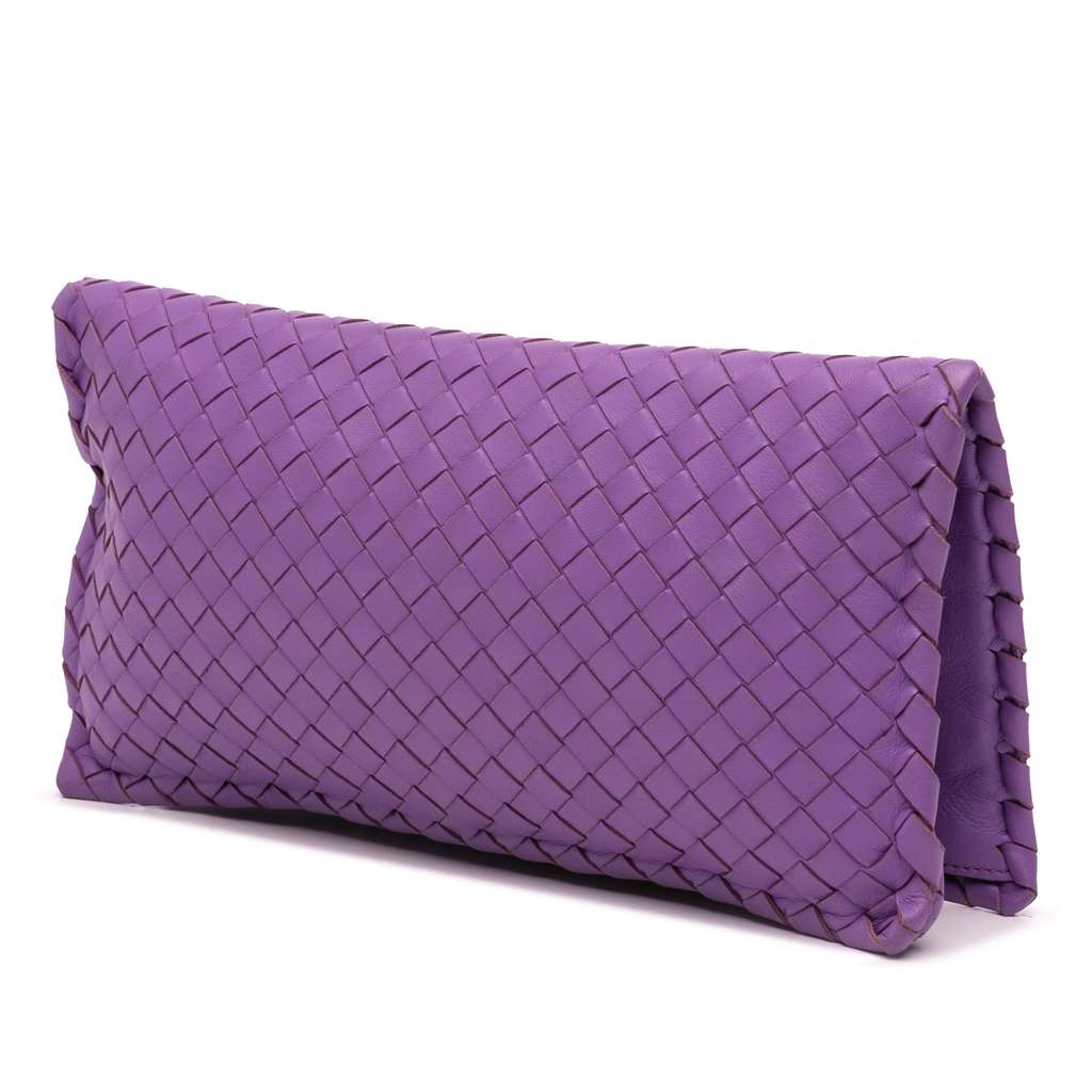 Bottega Veneta Nappa Intrecciato Turn Lock Clutch - Back view