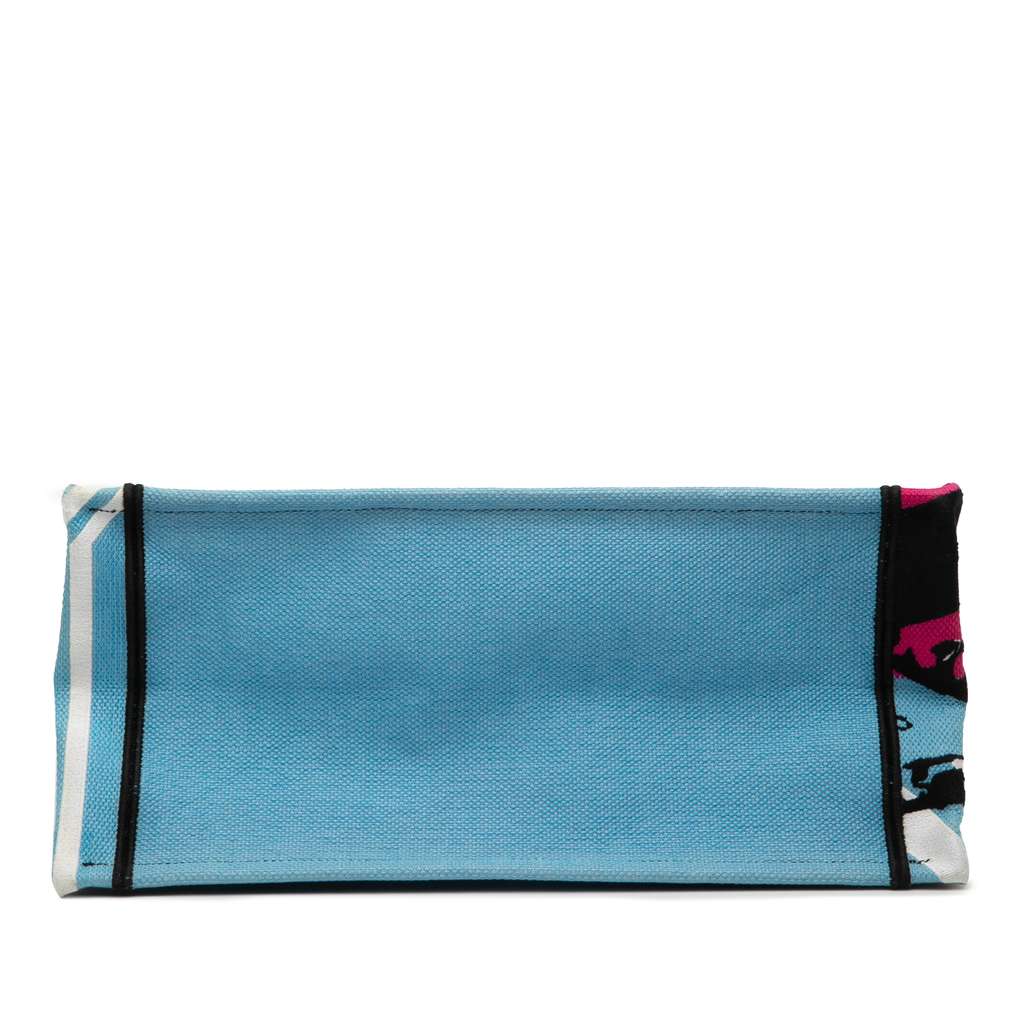 Dior Medium Embroidered Canvas Zebra D Jungle Pop Book Tote - Image 6