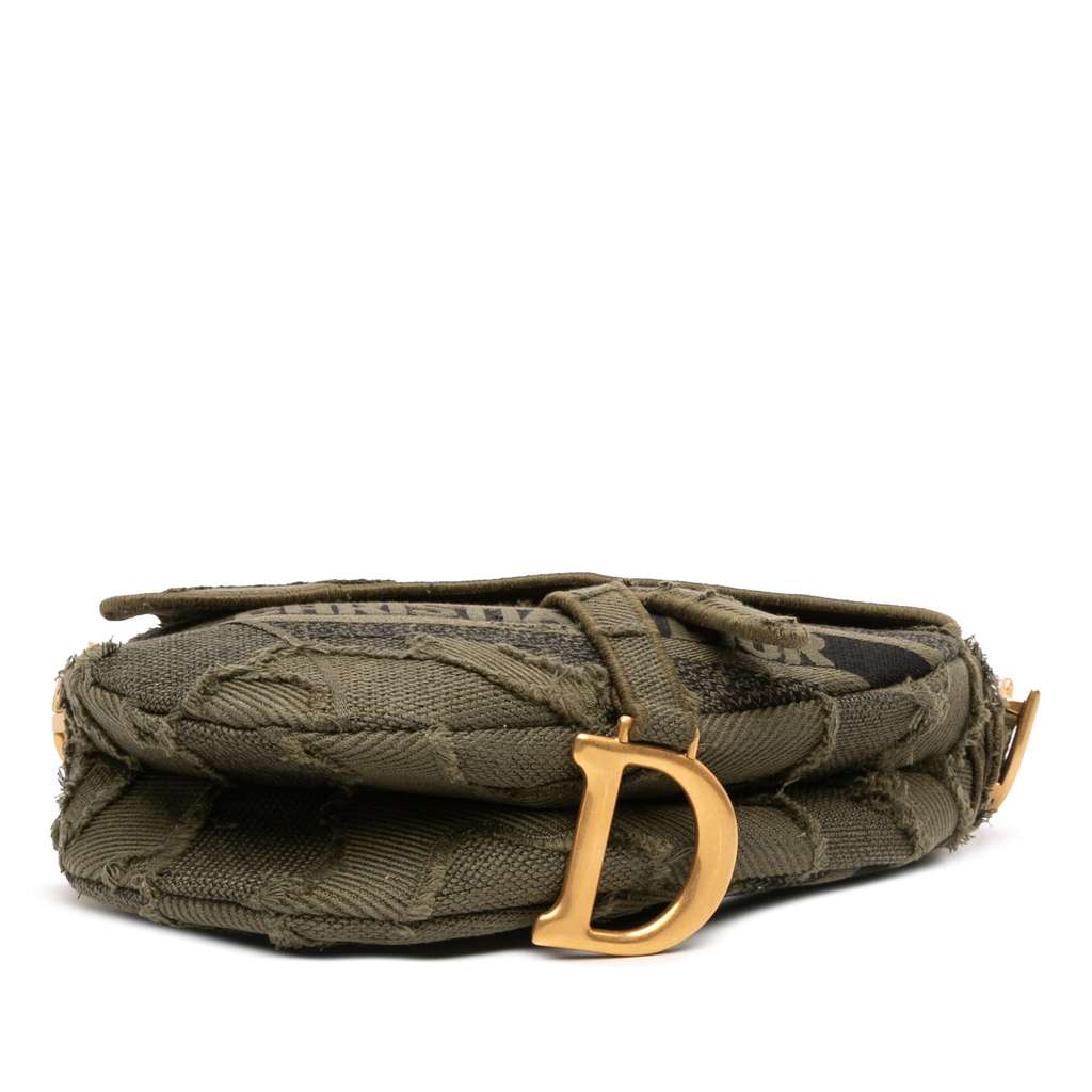 Dior Camouflage Canvas Embroidered Saddle Bag - Image 6